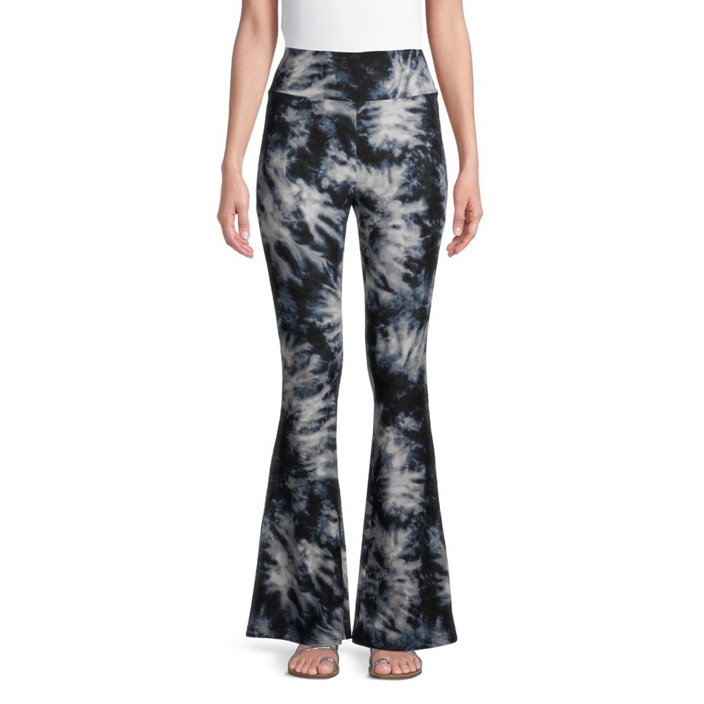 2 PACK BUNDLE High Rise Pull on Flare Pants Tie Dye & Paisley Print